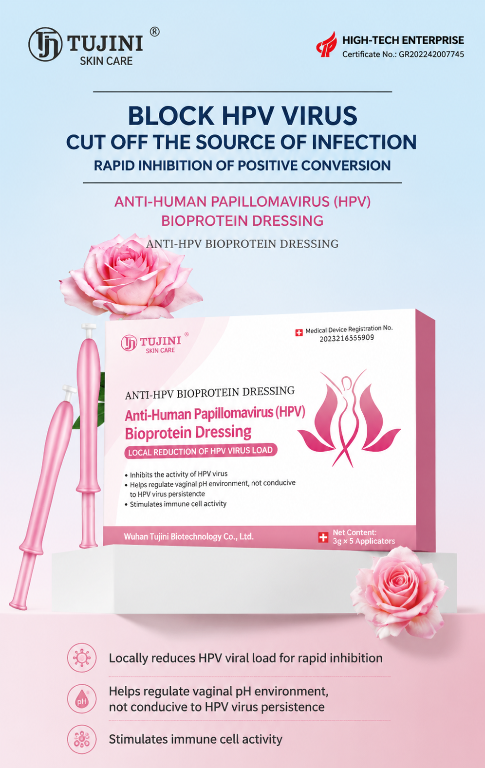 ANTI-HUMAN PAPILLOMAVIRUS (HPV)BIOPROTEIN DRESSING